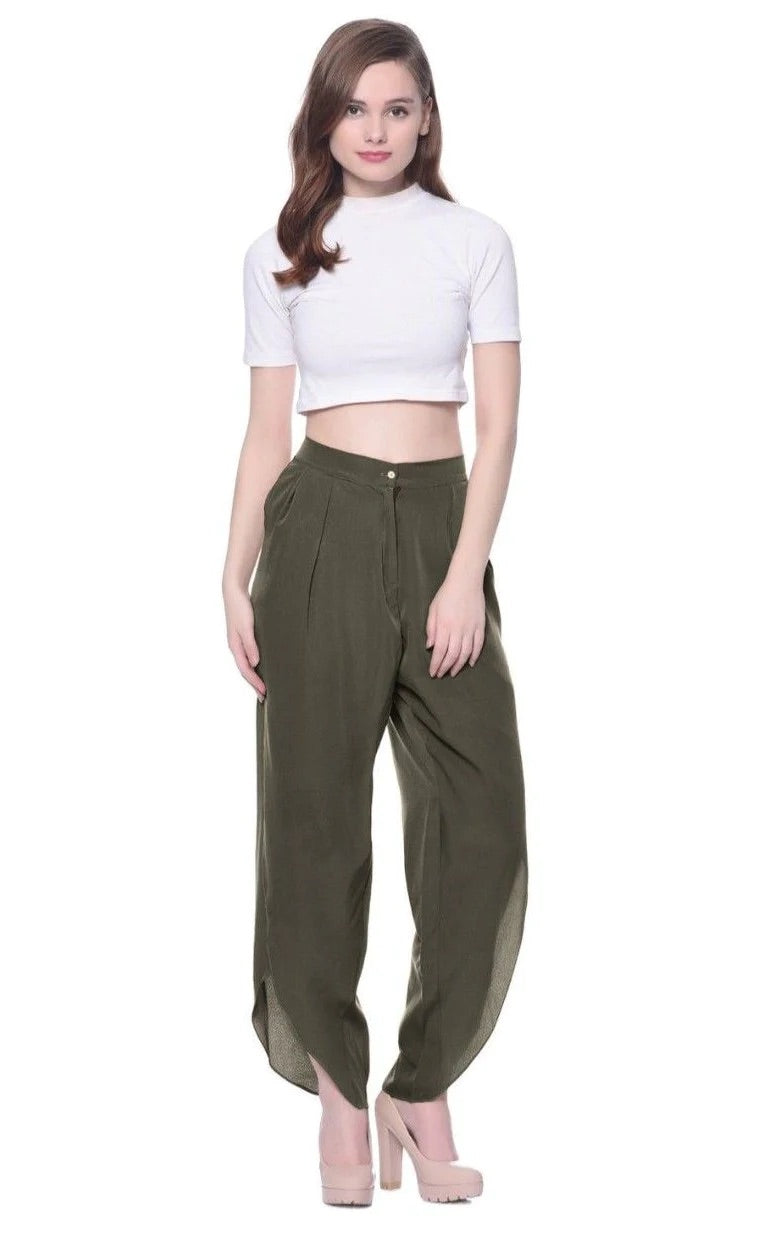 Adjustable Crepe Tulip Pants - Uptownie