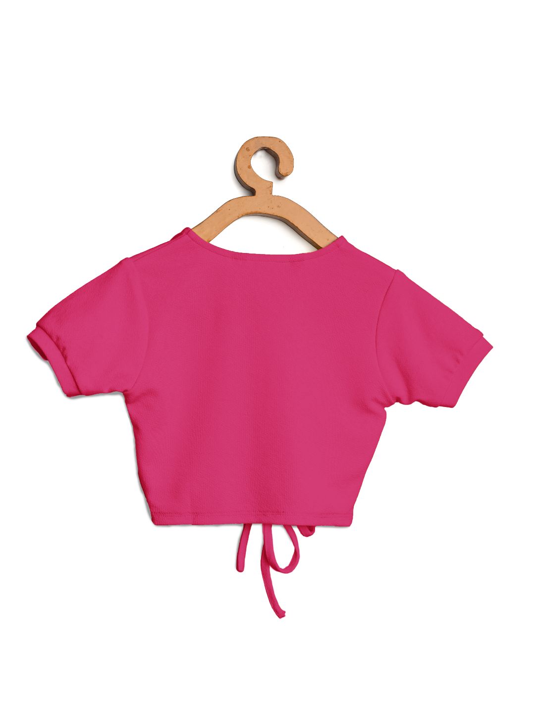Cotton Stretchable Front Drawstring Crop Top For Girls