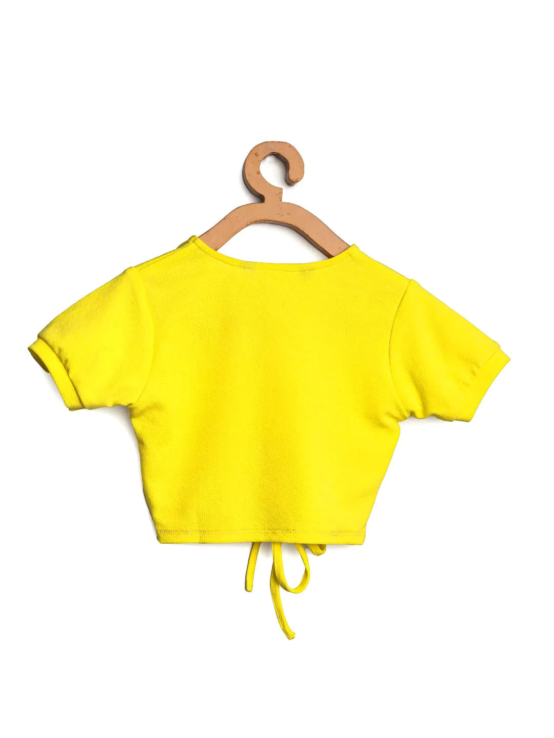 Cotton Stretchable Front Drawstring Crop Top For Girls - Uptownie