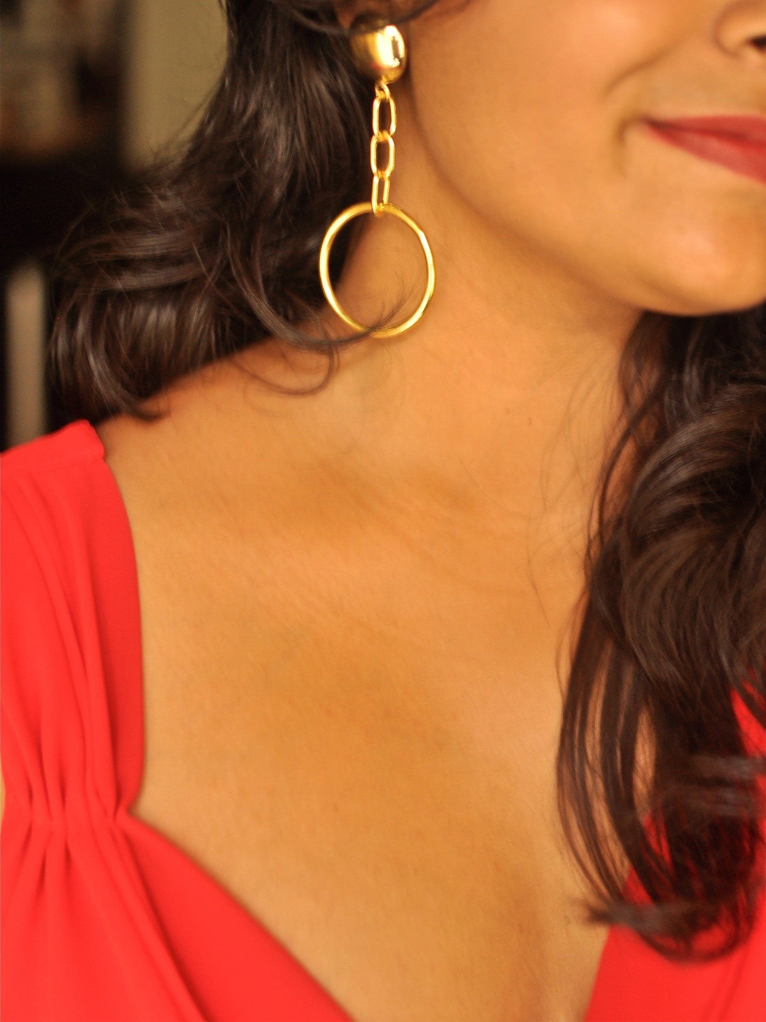 Metallic Chain  Earrings - Uptownie