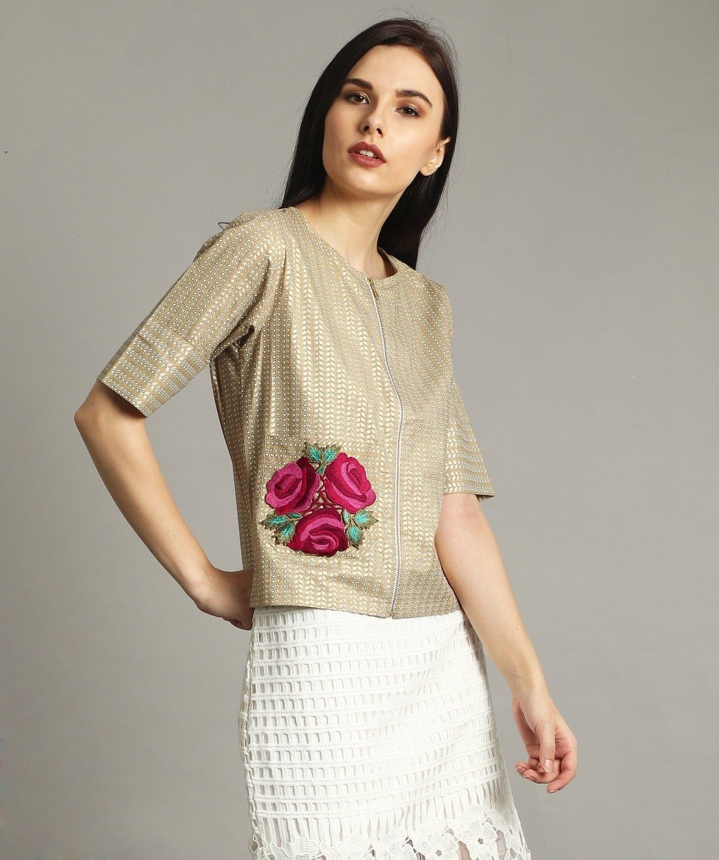 Printed Gold Boxy Top - Uptownie