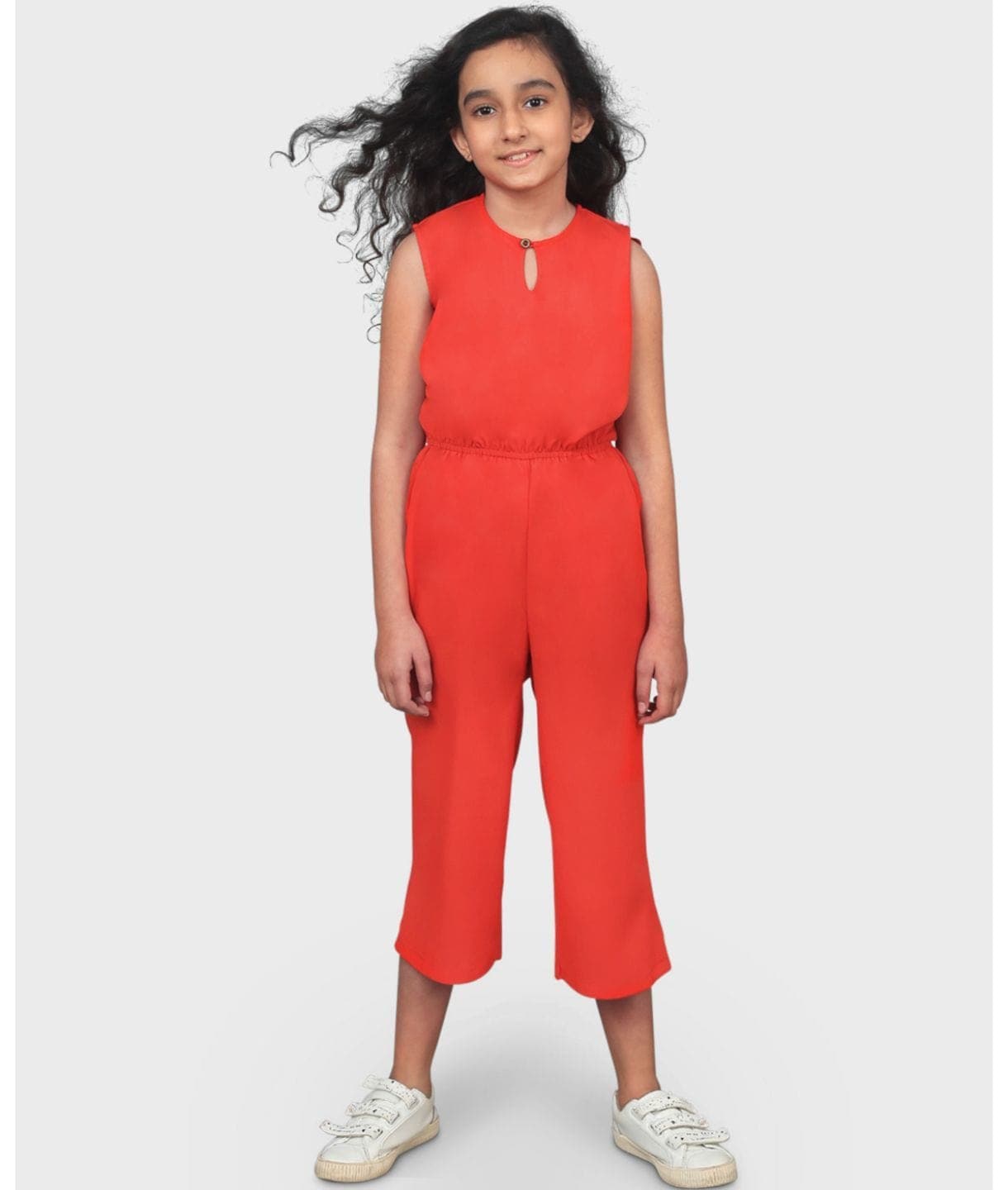 Elasticated Key-hole Jumpsuit for Girls - Uptownie