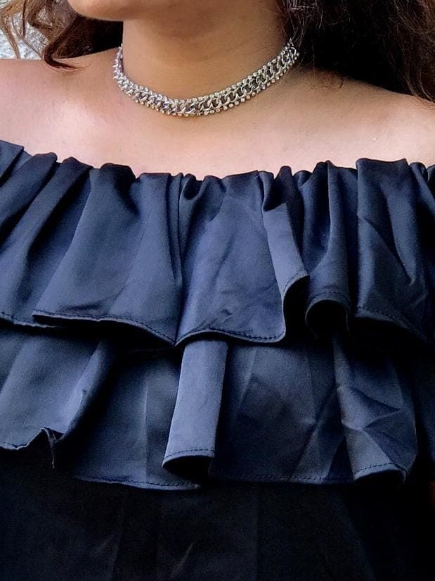 Silver Chain Tie Up Choker - Uptownie