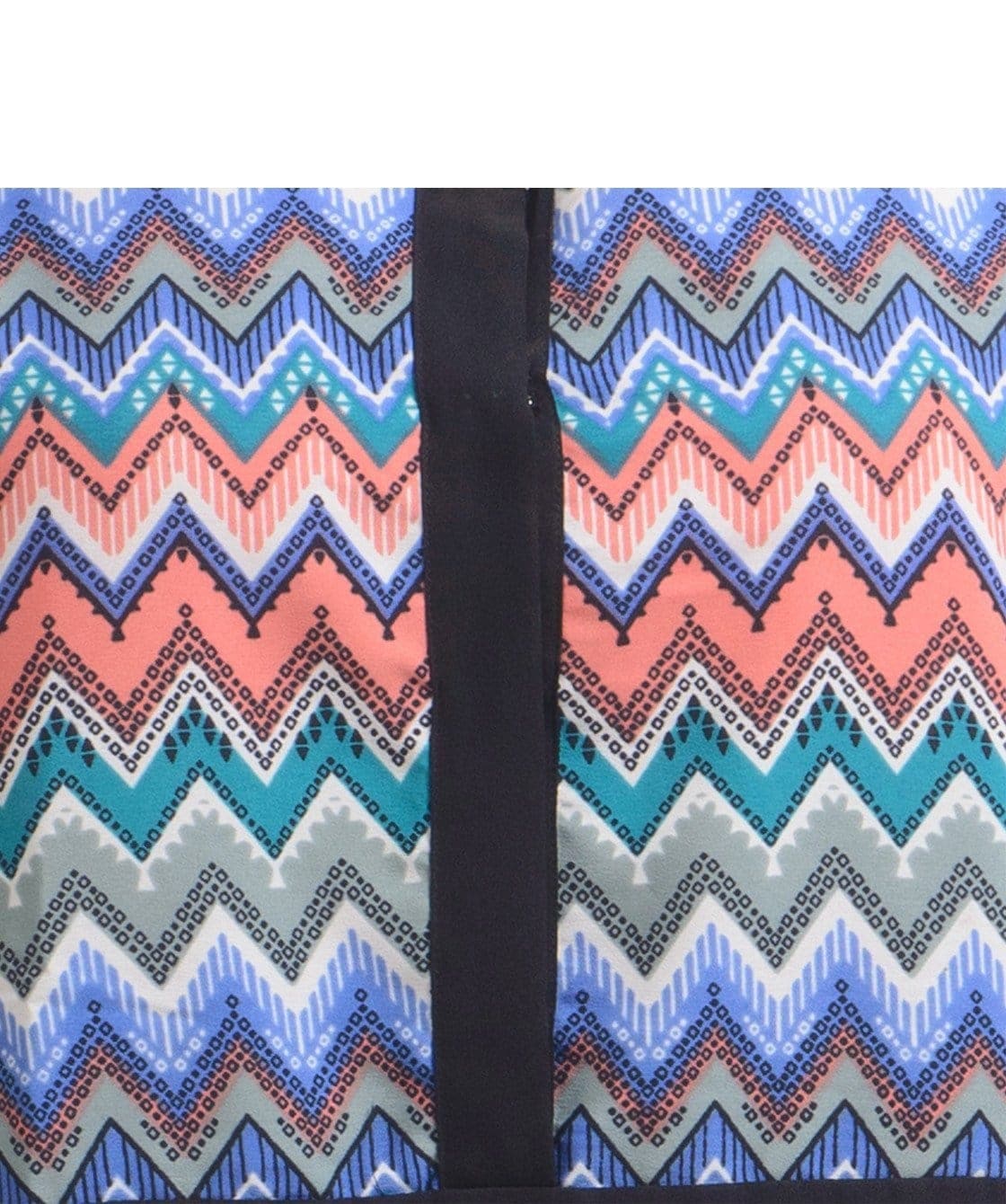 Solid & Printed Crepe Blue Mandarin Neck Top - Uptownie