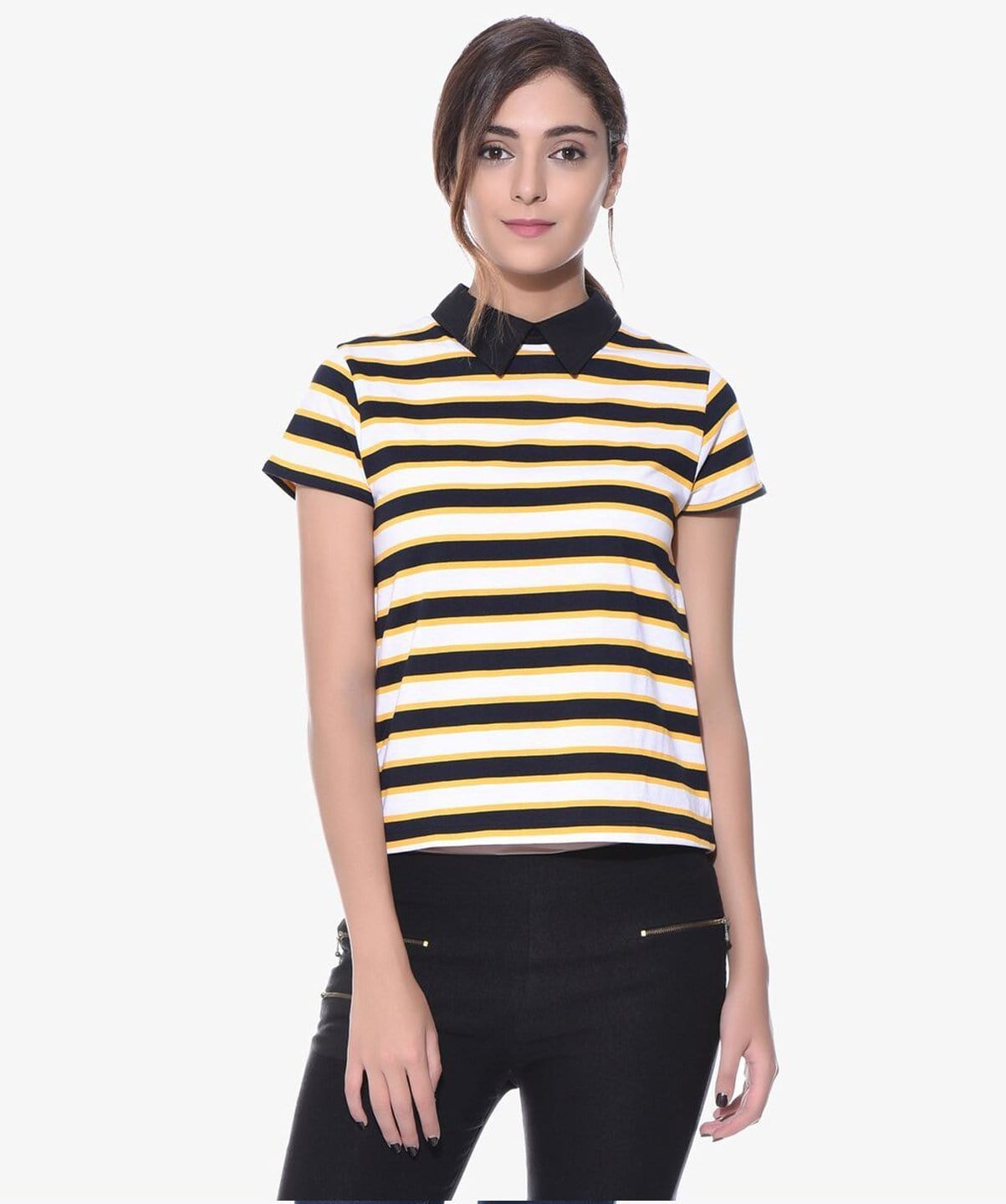 Striped Yellow & Black T-shirt - Uptownie