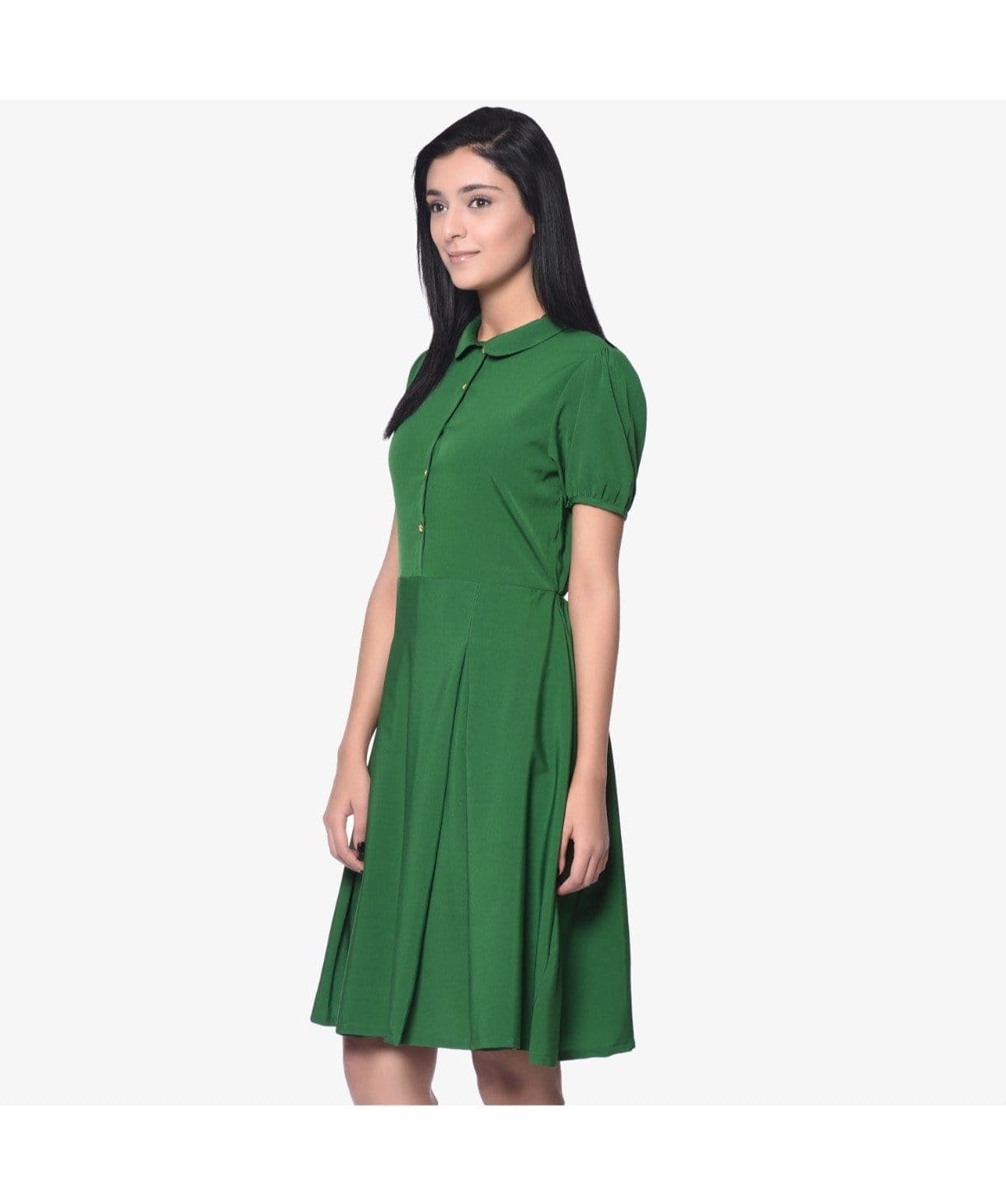 peter pan skater dress Solid Peterpan Collar Skater Dress