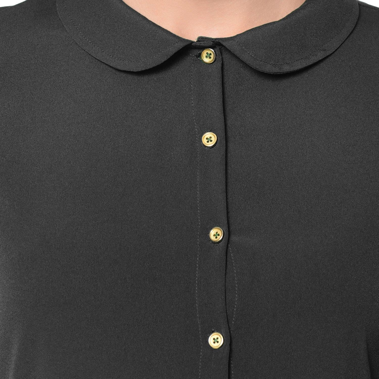 Solid Peterpan Collar Skater Dress