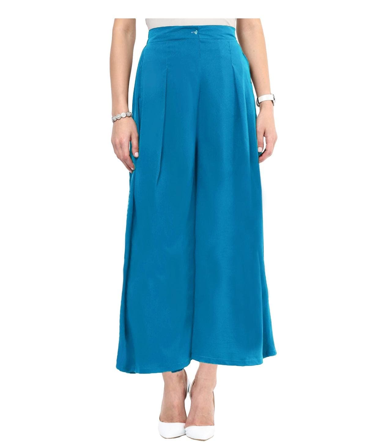 Elasticated Solid Crepe Palazzo - Uptownie