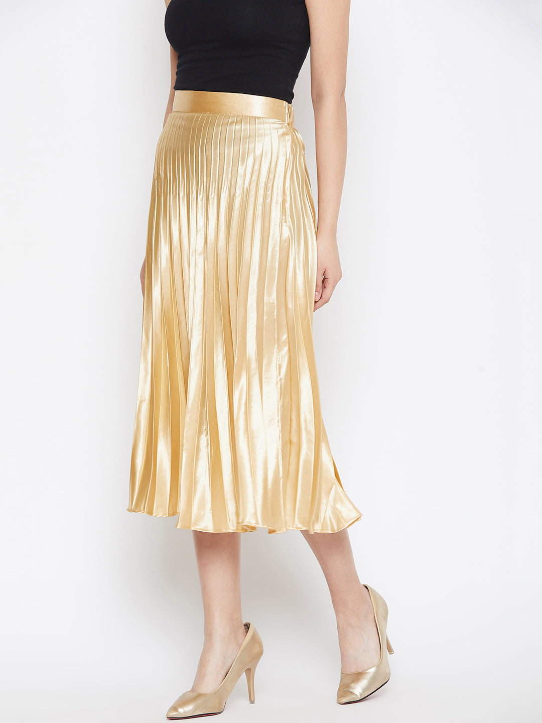 Pleated Midi Skirt - Uptownie