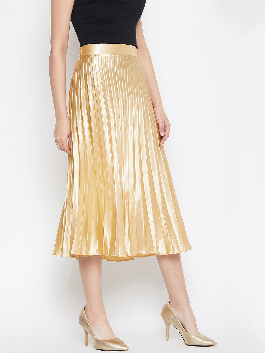 Pleated Midi Skirt - Uptownie