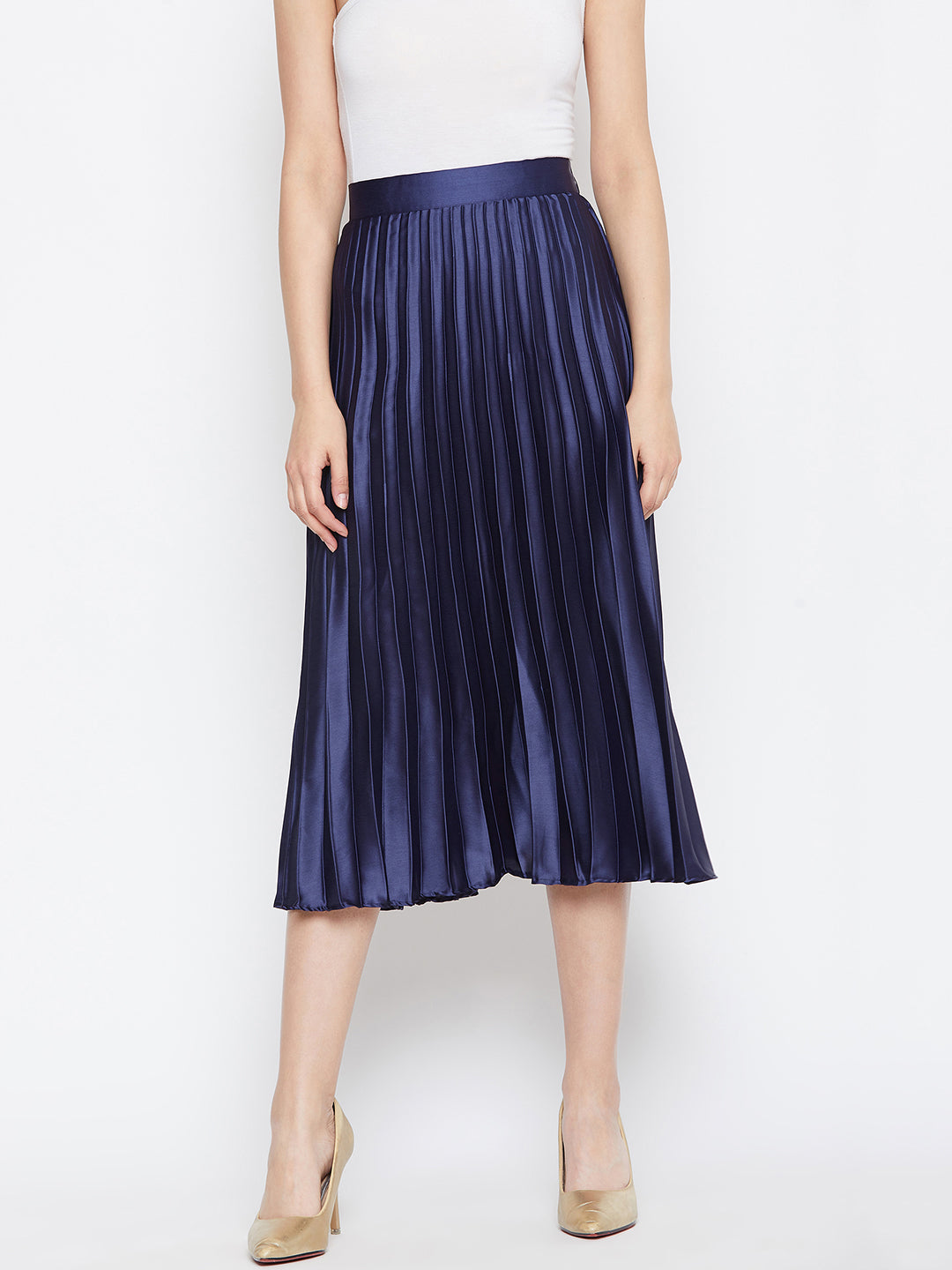 Pleated Midi Skirt - Uptownie