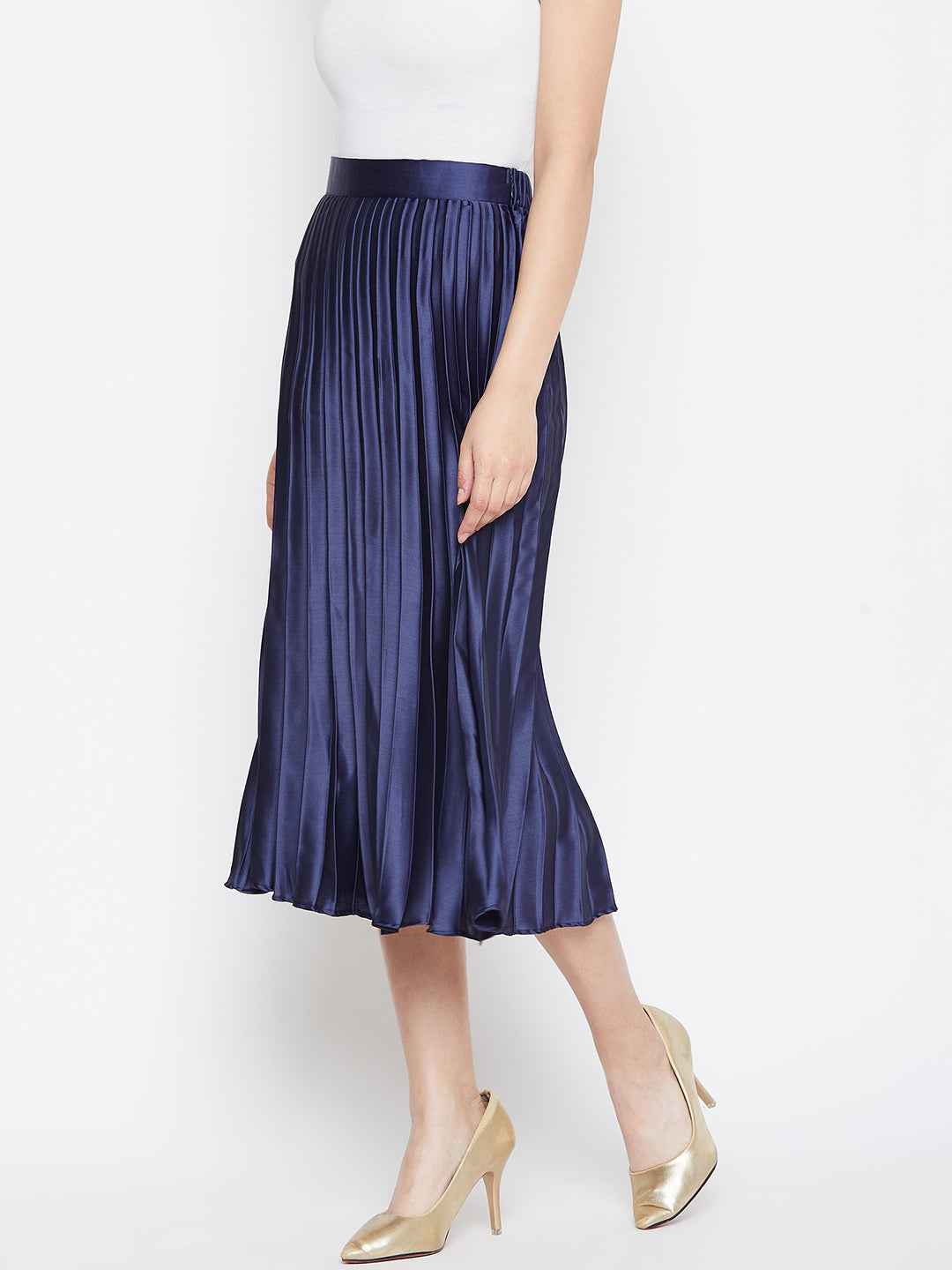 Pleated Midi Skirt - Uptownie