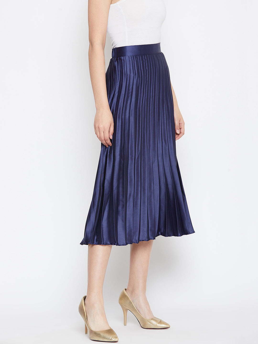 Pleated Midi Skirt - Uptownie