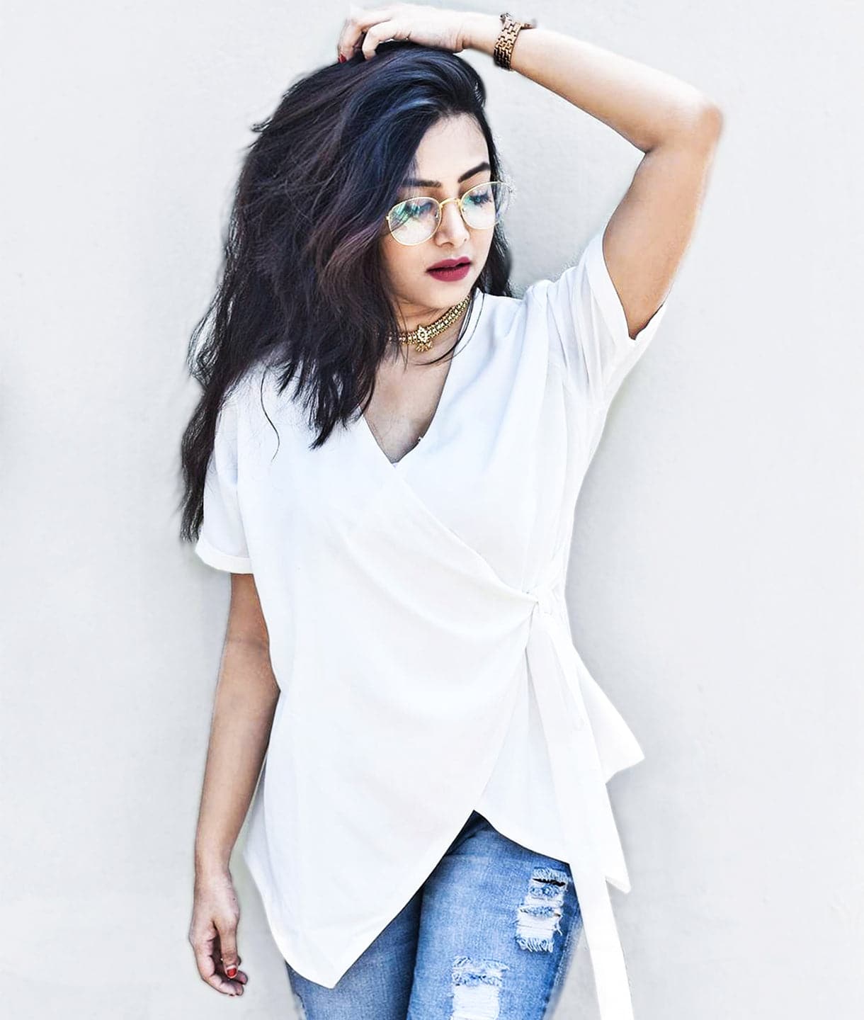 Crepe Wrap Top - Uptownie