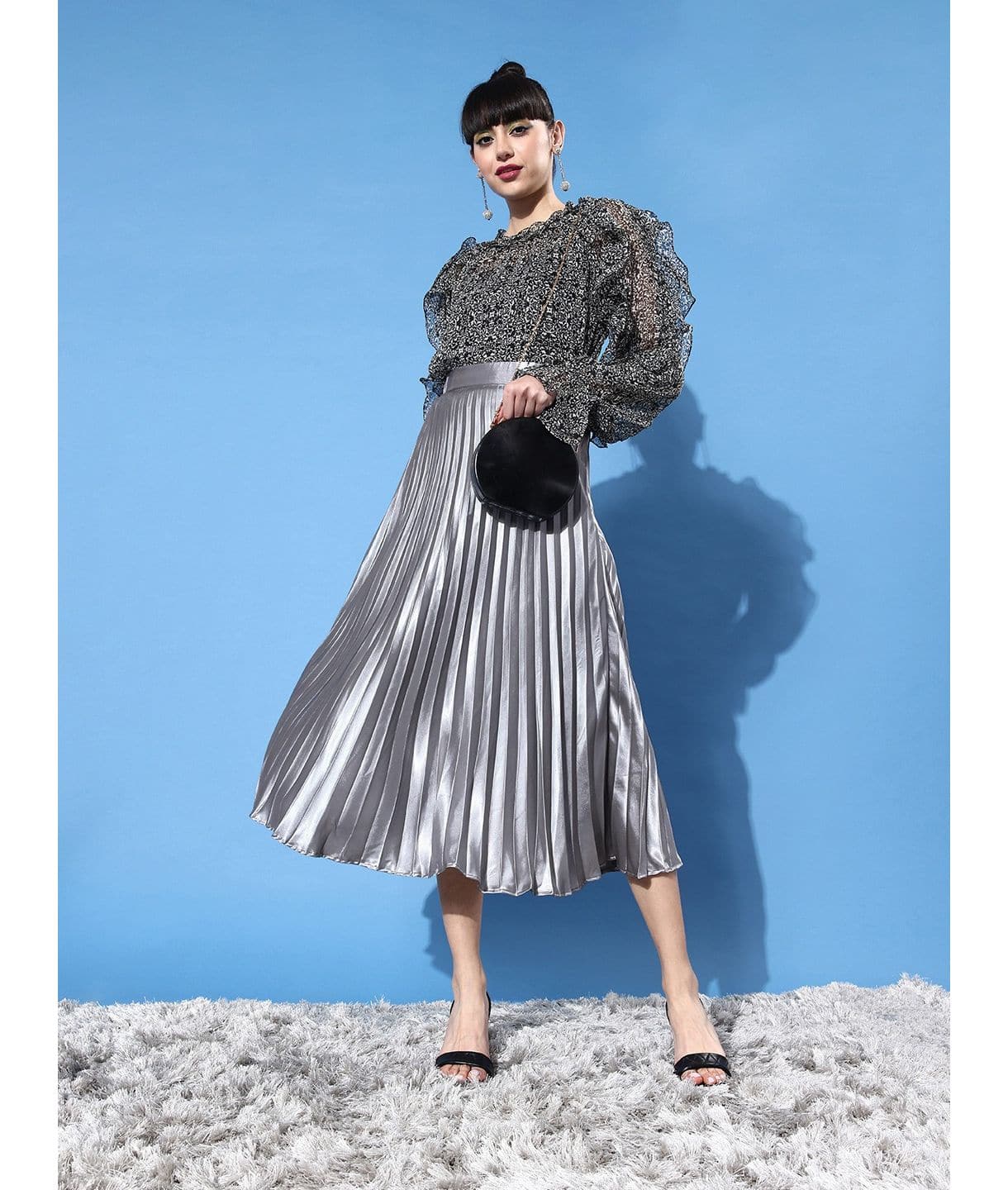 Pleated Midi Skirt - Uptownie