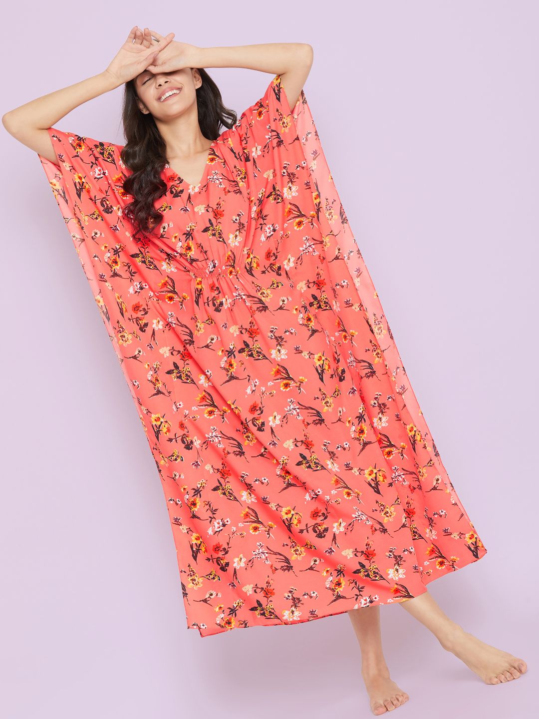 Comfortable Printed Kaftan/Nightie. - Uptownie
