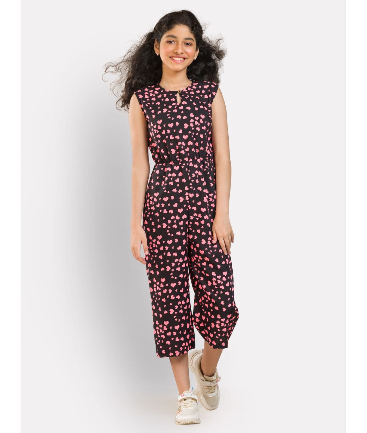 Elasticated Key-hole Jumpsuit for Girls - Uptownie
