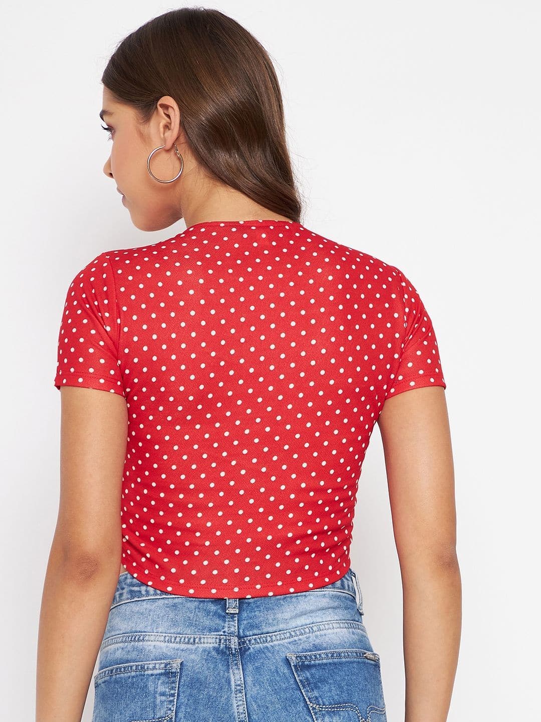 Cotton Stretchable Front Drawstring Crop Top - Uptownie