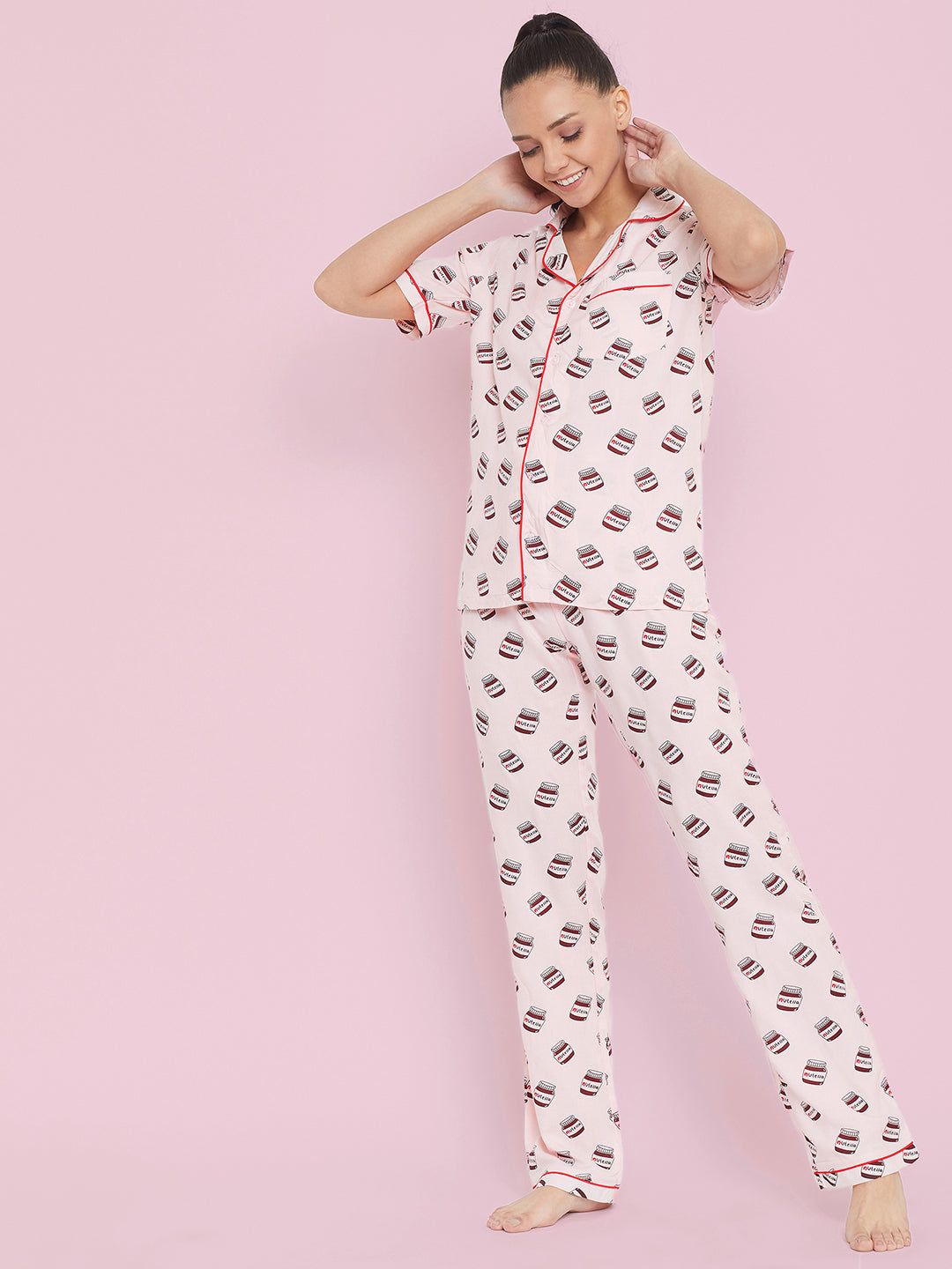 Printed Cotton Night Suit - Uptownie